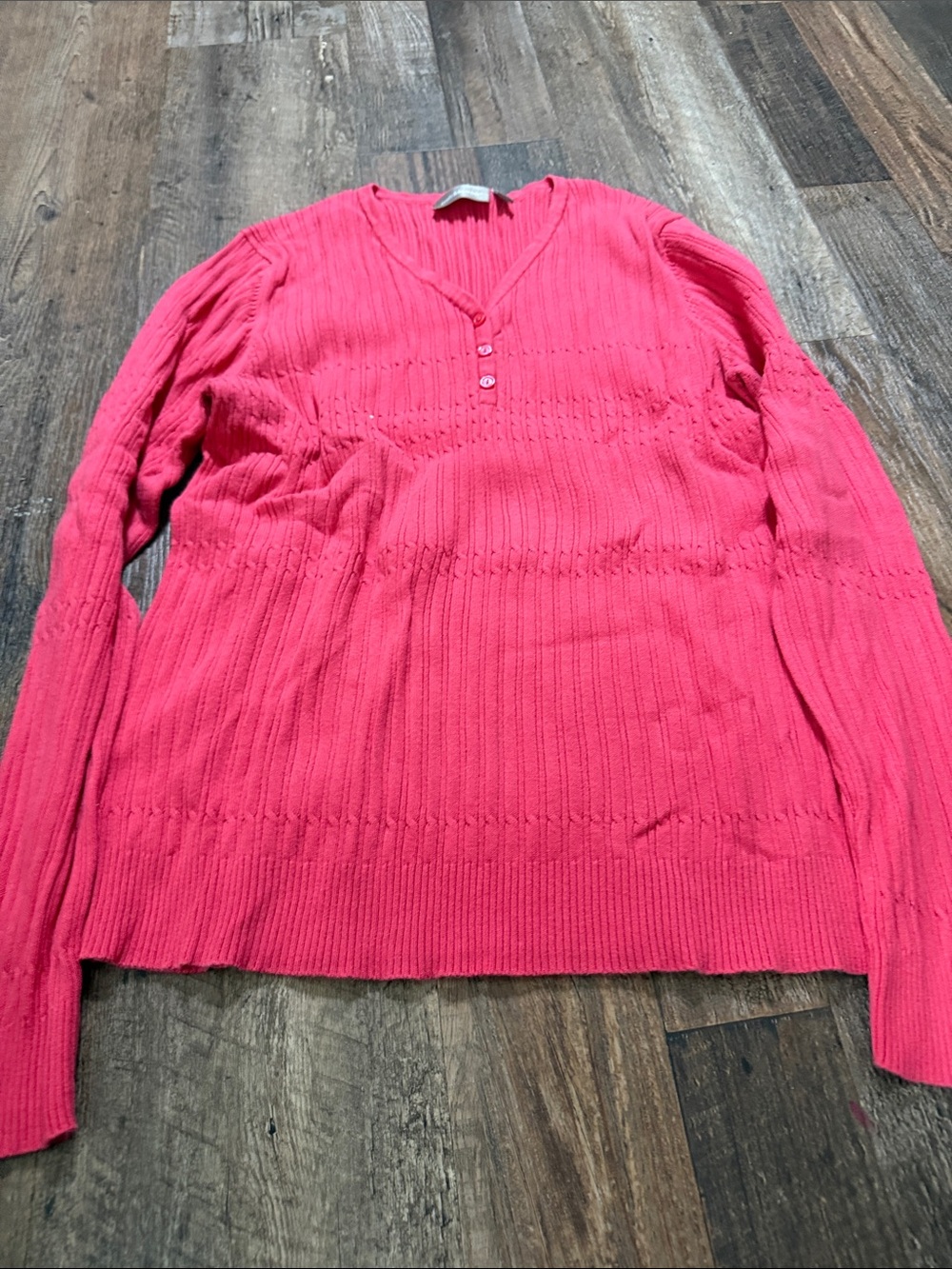 croft & barrow Ribbed V-Neck Sweater in Pink